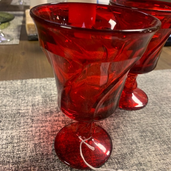 Fostoria Jamestown ruby red water goblets - Picture 5 of 5